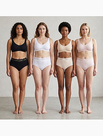 OZABI Confezione di slip modellanti da donna con pizzo invisibile – Set da 4