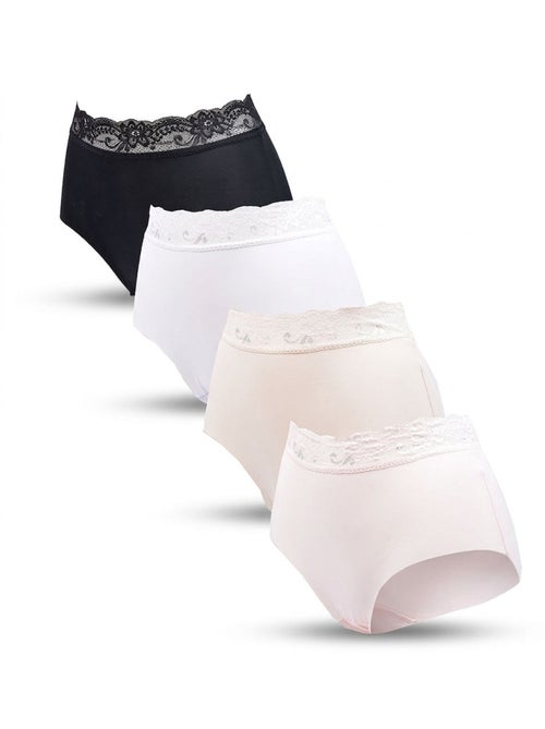 OZABI Confezione di slip modellanti da donna con pizzo invisibile – Set da 4 - Kiabi