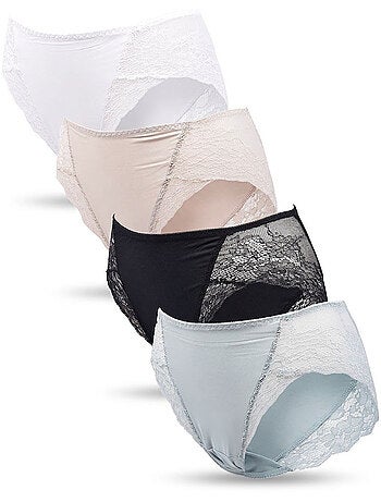 OZABI Confezione di slip modellanti da donna con pizzo invisibile – Set da 4
