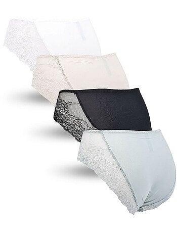 OZABI Confezione di slip modellanti da donna con pizzo invisibile – Set da 4