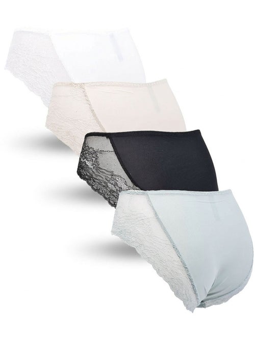 OZABI Confezione di slip modellanti da donna con pizzo invisibile – Set da 4 - Kiabi