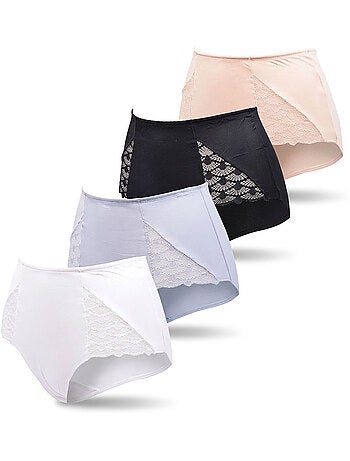 OZABI Confezione di slip modellanti da donna con pizzo invisibile – Set da 4