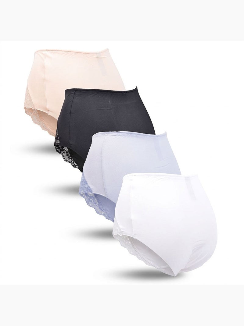 OZABI Confezione di slip modellanti da donna con pizzo invisibile – Set da 4 Bianco Malva Nero - Kiabi
