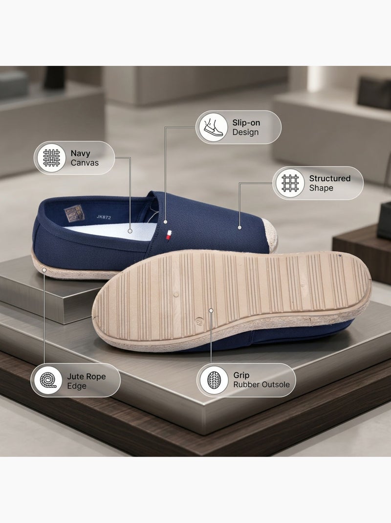 OZABI: eleganti espadrillas da uomo per l'estate, modello slip-on dallo stile chic e casual Blu marino - Kiabi