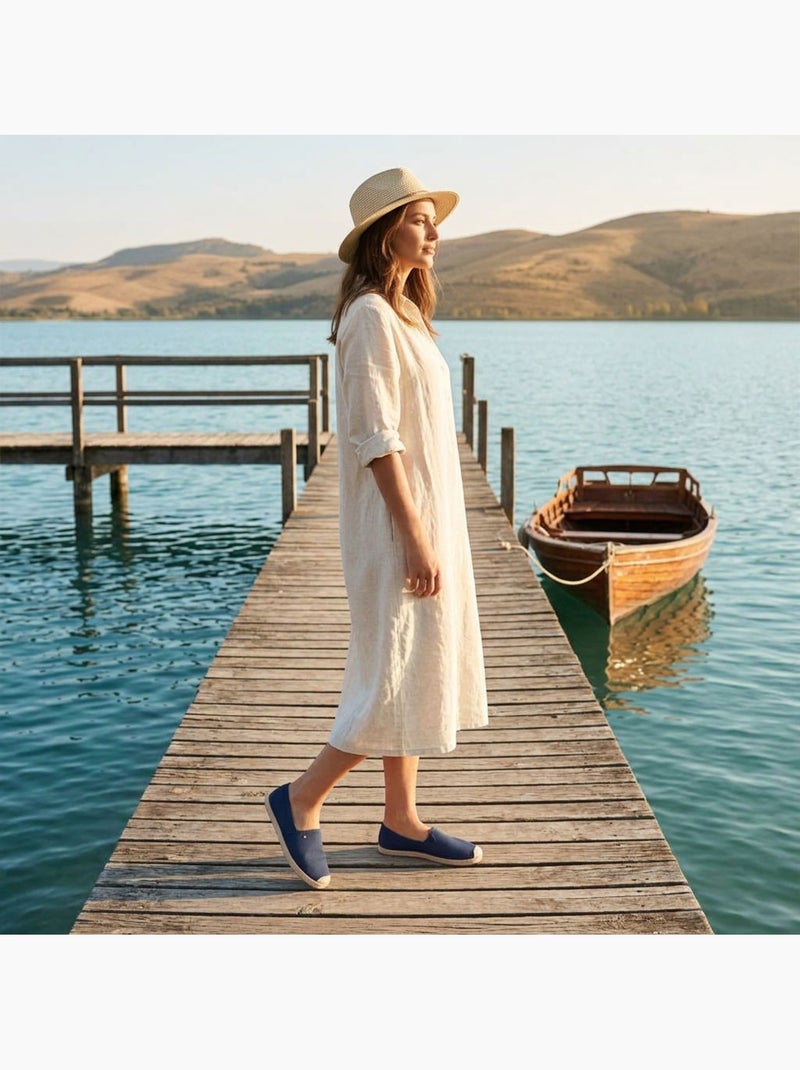 OZABI: eleganti espadrillas da uomo per l'estate, modello slip-on dallo stile chic e casual Blu marino - Kiabi