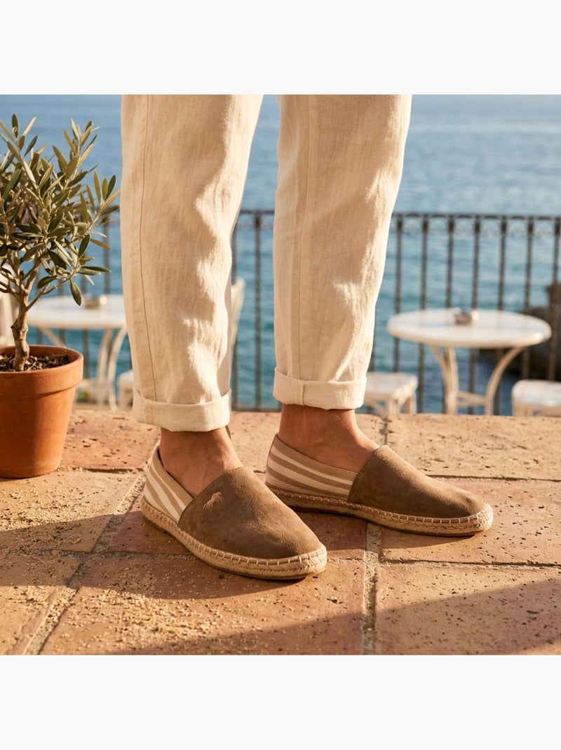 OZABI: eleganti espadrillas da uomo per l'estate, modello slip-on dallo stile chic e casual Marrone - Kiabi