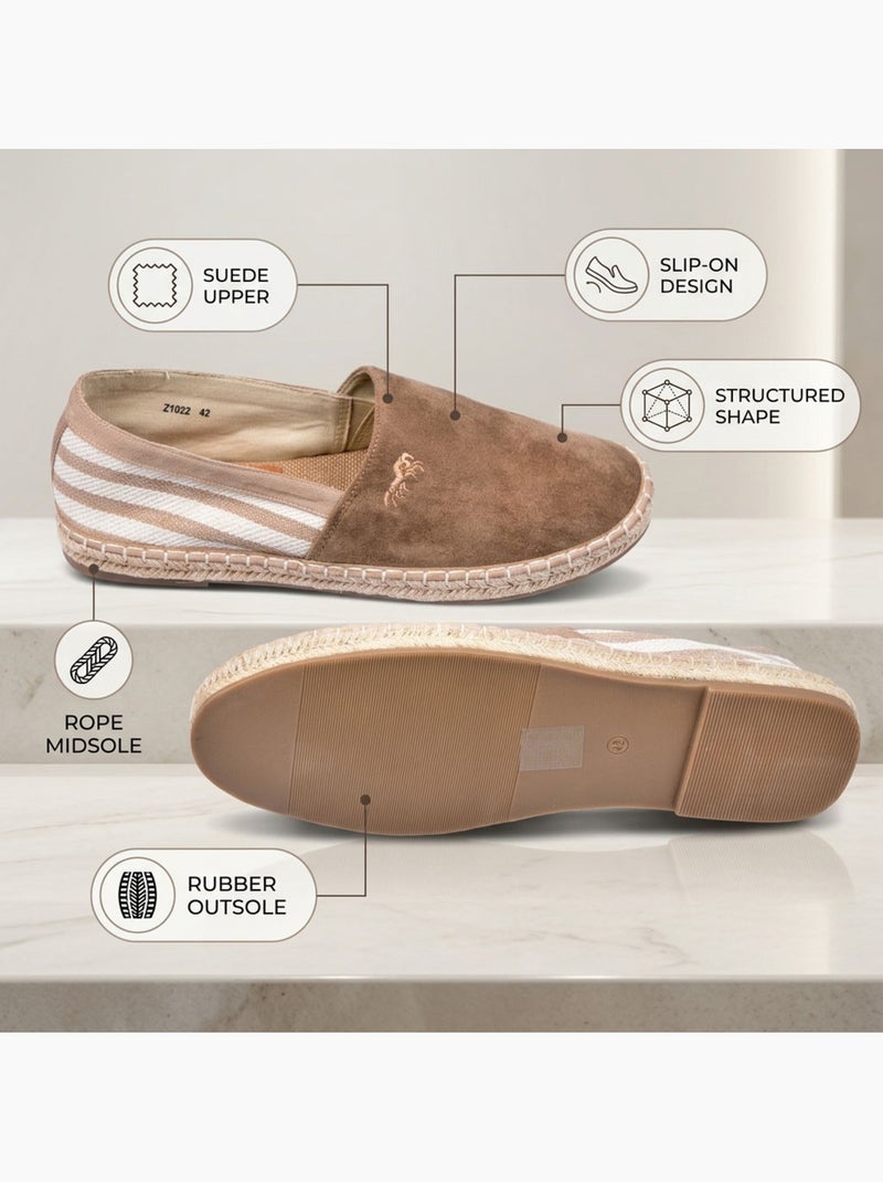OZABI: eleganti espadrillas da uomo per l'estate, modello slip-on dallo stile chic e casual Marrone - Kiabi