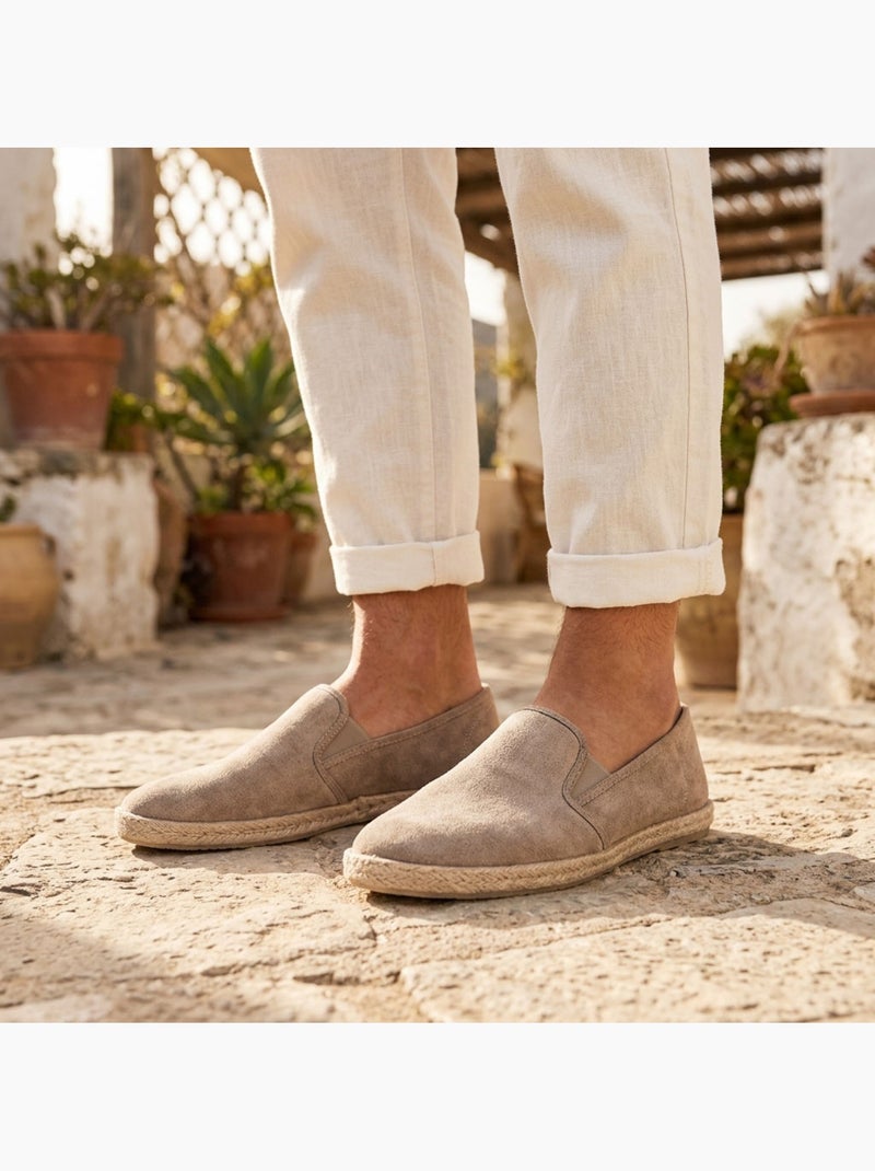 OZABI: eleganti espadrillas da uomo per l'estate, modello slip-on dallo stile chic e casual Tortora - Kiabi