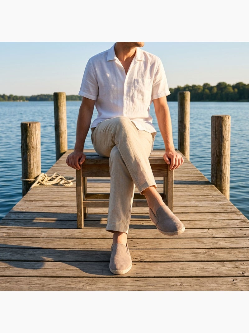 OZABI: eleganti espadrillas da uomo per l'estate, modello slip-on dallo stile chic e casual Tortora - Kiabi