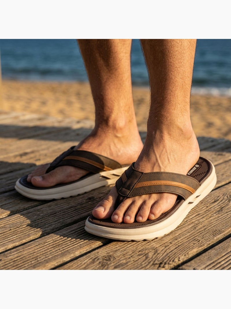 OZABI Infradito da uomo comode con suola spessa antiscivolo per l'estate e la spiaggia Marrone - Kiabi