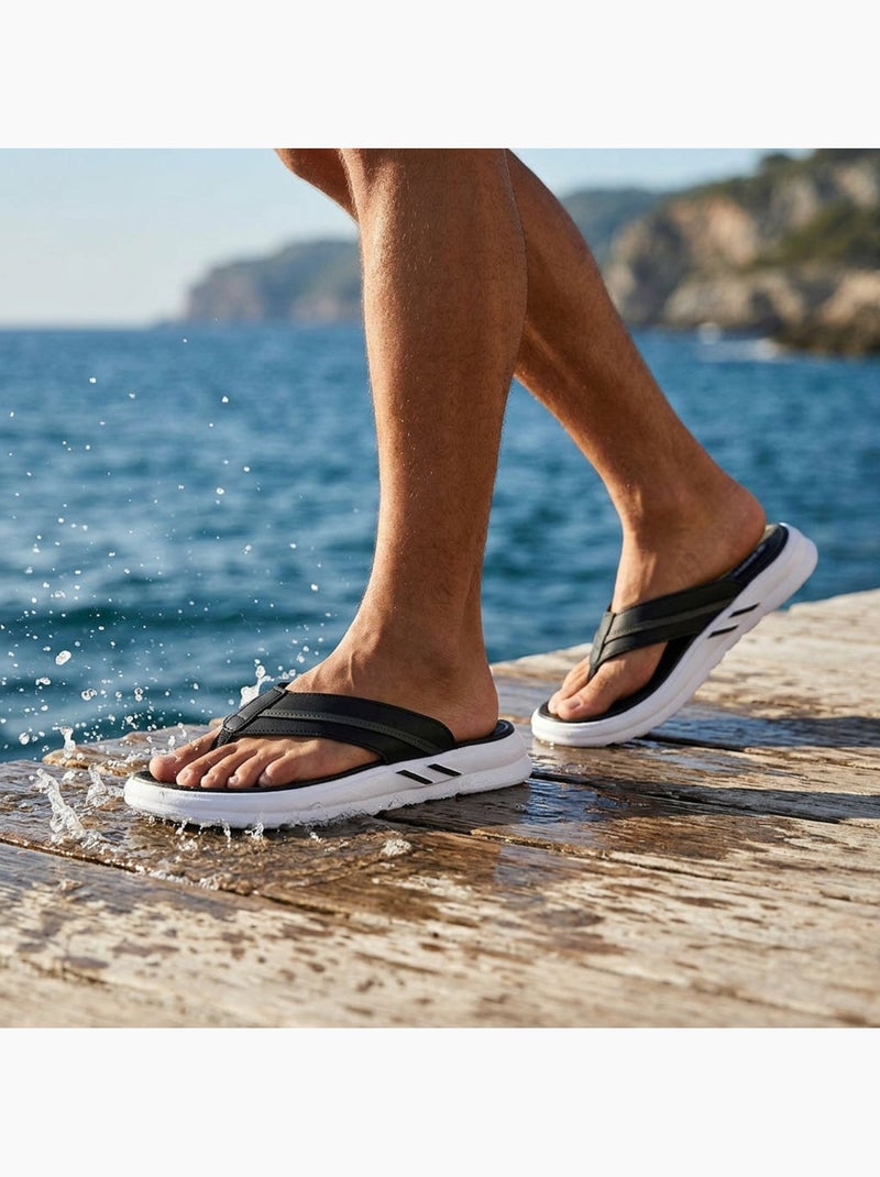 OZABI Infradito da uomo comode con suola spessa antiscivolo per l'estate e la spiaggia Nero - Kiabi