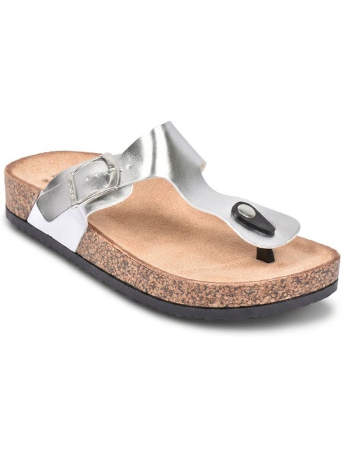OZABI Infradito Nubuck Fibbia Cammello Argento Bronzo - Kiabi OZABI Infradito Nubuck Fibbia Cammello Argento Bronzo - Kiabi