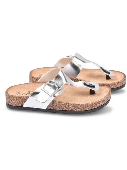 OZABI Infradito Nubuck Fibbia Cammello Argento Bronzo - Kiabi OZABI Infradito Nubuck Fibbia Cammello Argento Bronzo - Kiabi