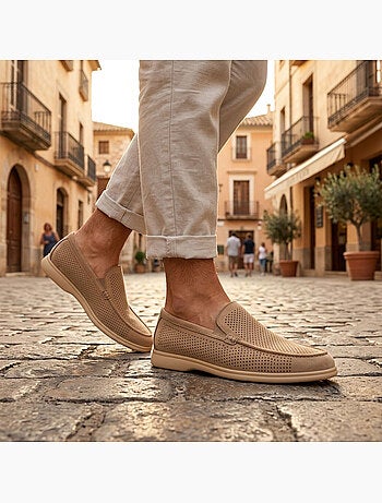OZABI Mocassini da uomo Premium con microforature, slip-on comodi, taglie
