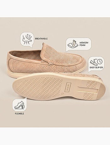 OZABI Mocassini da uomo Premium con microforature, slip-on comodi, taglie
