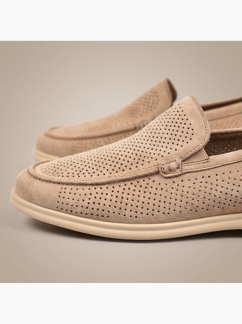OZABI Mocassini da uomo Premium con microforature, slip-on comodi, taglie Beige - Kiabi