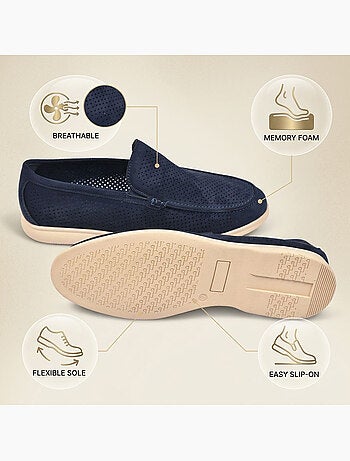 OZABI Mocassini da uomo Premium con microforature, slip-on comodi, taglie