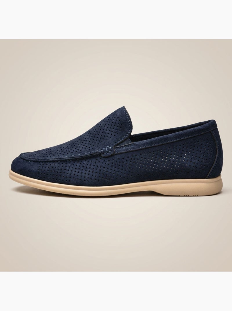 OZABI Mocassini da uomo Premium con microforature, slip-on comodi, taglie Blu marino - Kiabi