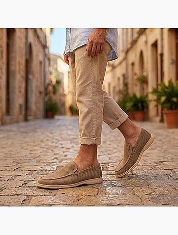 OZABI Mocassini da uomo Premium con microforature, slip-on comodi, taglie