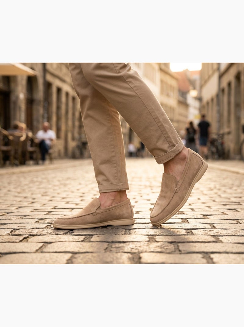 OZABI Mocassini da uomo Premium in similpelle scamosciata, comodi e senza lacci Beige - Kiabi