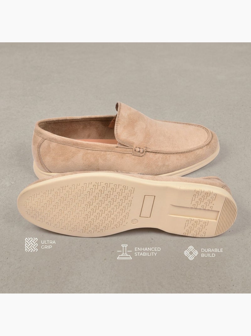 OZABI Mocassini da uomo Premium in similpelle scamosciata, comodi e senza lacci Beige - Kiabi