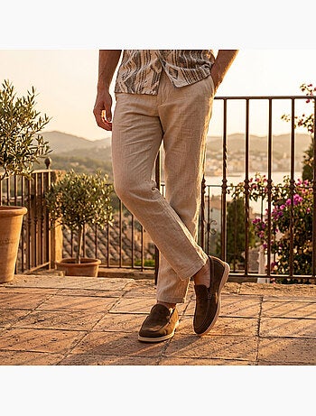 OZABI Mocassini da uomo Premium in similpelle scamosciata, comodi e senza lacci