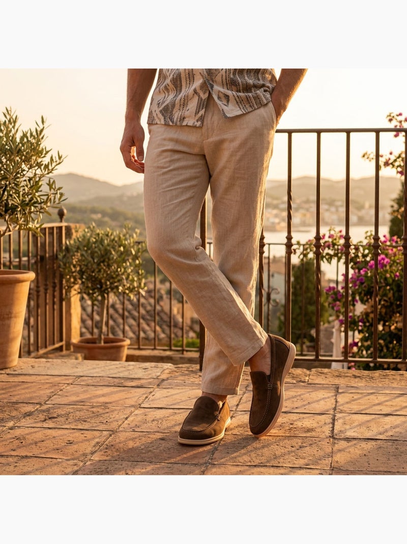 OZABI Mocassini da uomo Premium in similpelle scamosciata, comodi e senza lacci Marrone - Kiabi