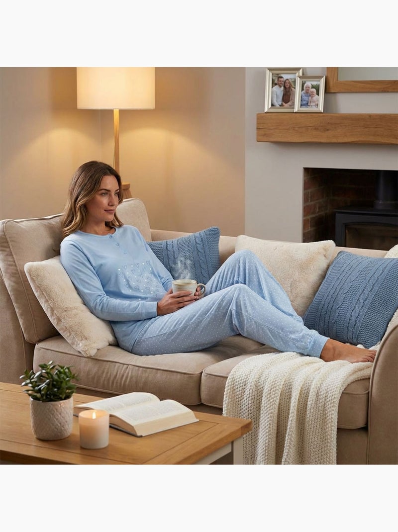 OZABI Pigiama lungo da donna con maniche lunghe Blu - Kiabi