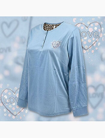 OZABI Pigiama lungo da donna con maniche lunghe