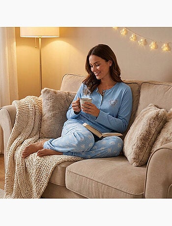 OZABI Pigiama lungo da donna con maniche lunghe