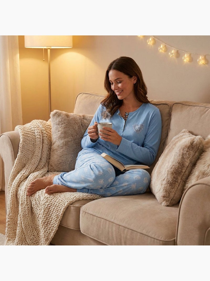 OZABI Pigiama lungo da donna con maniche lunghe Blu - Kiabi