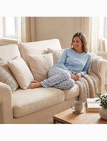 OZABI Pigiama lungo da donna con maniche lunghe