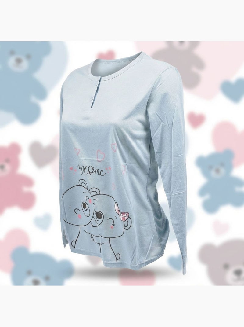 OZABI Pigiama lungo da donna con maniche lunghe Blu - Kiabi