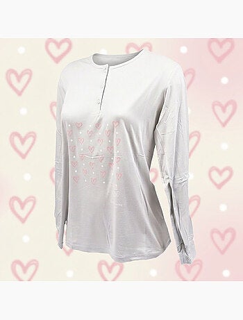 OZABI Pigiama lungo da donna con maniche lunghe