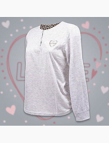 OZABI Pigiama lungo da donna con maniche lunghe