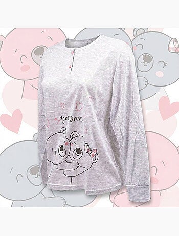 OZABI Pigiama lungo da donna con maniche lunghe