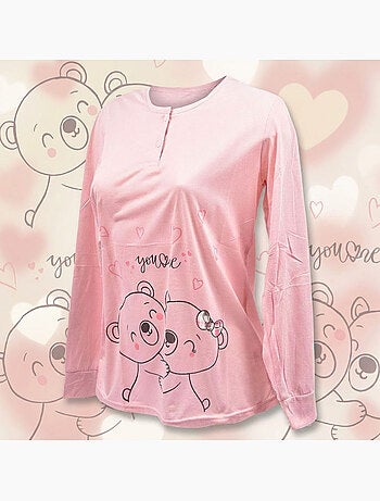 OZABI Pigiama lungo da donna con maniche lunghe