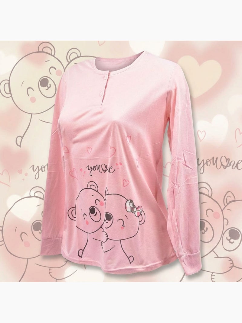 OZABI Pigiama lungo da donna con maniche lunghe Rosa - Kiabi