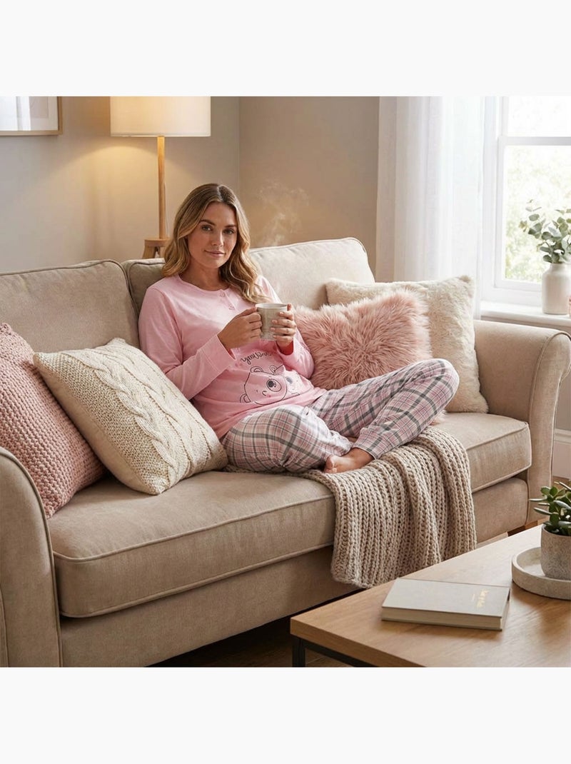 OZABI Pigiama lungo da donna con maniche lunghe Rosa - Kiabi
