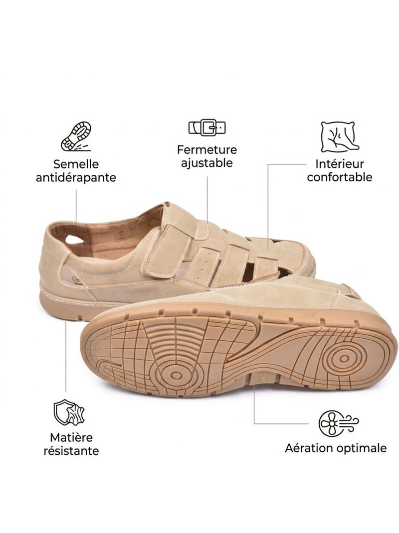 OZABI: sandali chiusi da uomo, comodi e traspiranti per l'estate Beige - Kiabi