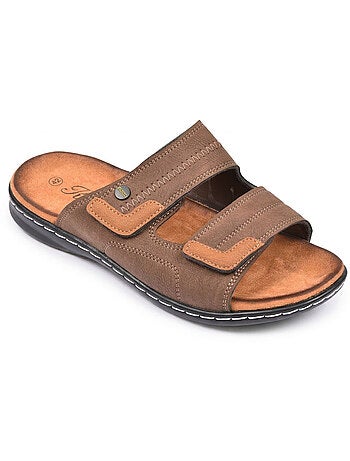 OZABI Sandali uomo comfort doppio velcro suola memory foam