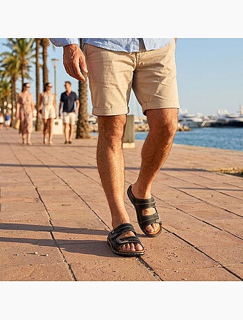OZABI Sandali uomo comfort doppio velcro suola memory foam