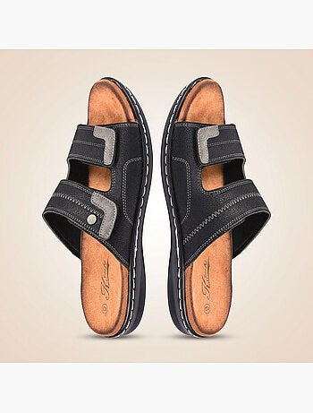 OZABI Sandali uomo comfort doppio velcro suola memory foam