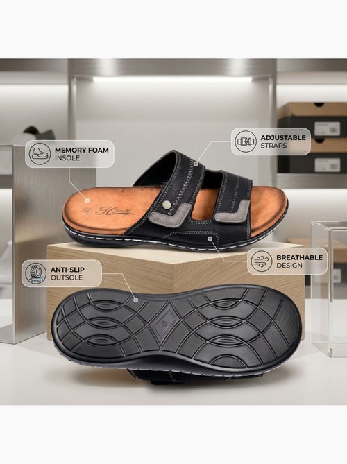 OZABI Sandali uomo comfort doppio velcro suola memory foam - Kiabi OZABI Sandali uomo comfort doppio velcro suola memory foam - Kiabi