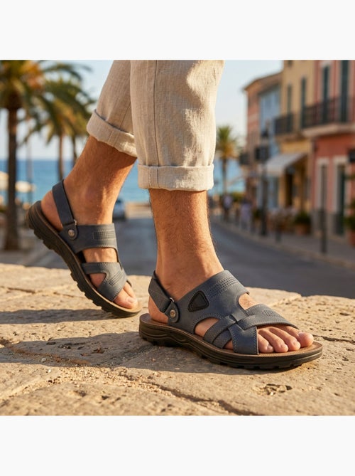 OZABI Sandali Uomo Comfort Suola Morbida Antiscivolo Strappo - Kiabi OZABI Sandali Uomo Comfort Suola Morbida Antiscivolo Strappo - Kiabi