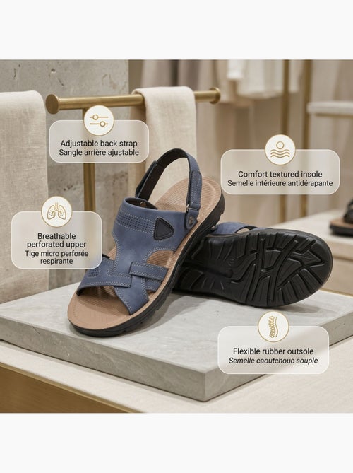 OZABI Sandali Uomo Comfort Suola Morbida Antiscivolo Strappo - Kiabi OZABI Sandali Uomo Comfort Suola Morbida Antiscivolo Strappo - Kiabi