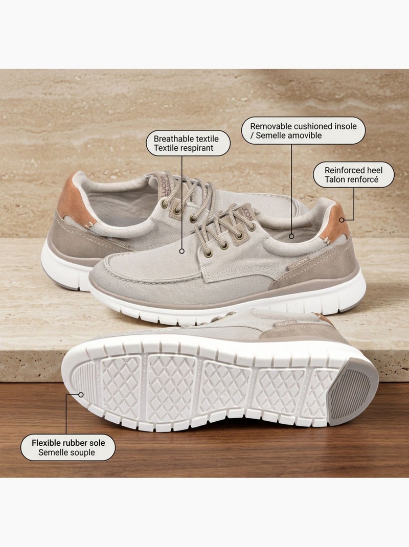OZABI Scarpe da basket da uomo comode con suola flessibile in stile barca Beige - Kiabi