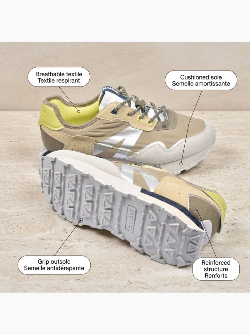 OZABI: scarpe da basket da uomo, modello running retrò, comode Beige - Kiabi