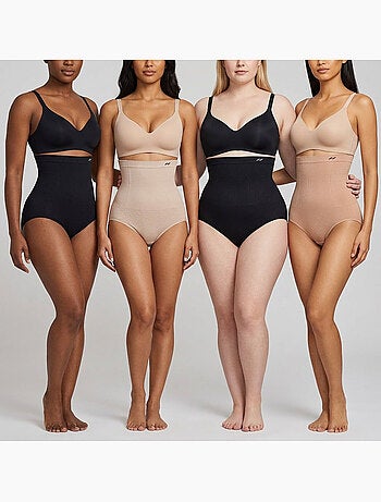 OZABI Set di 4 slip modellanti da donna a vita alta per un ventre piatto