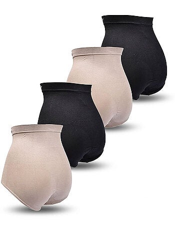 OZABI Set di 4 slip modellanti da donna a vita alta per un ventre piatto